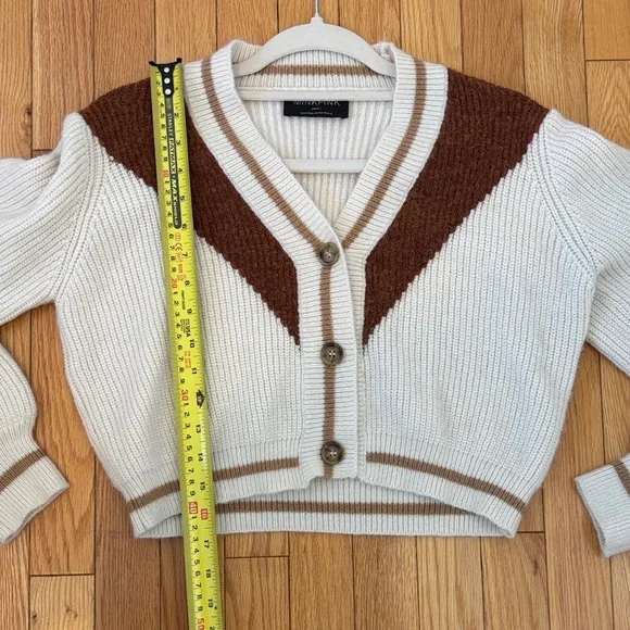 MINKPINK Cream and Brown Cardigan - Picture 7 of 8